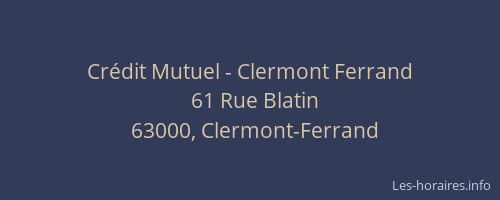 Crédit Mutuel - Clermont Ferrand