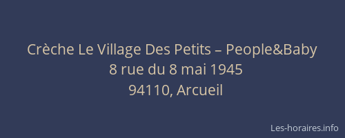 Crèche Le Village Des Petits – People&Baby
