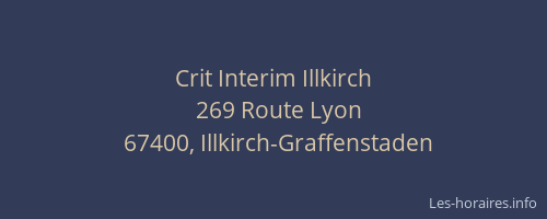 Crit Interim Illkirch