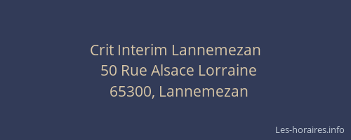 Crit Interim Lannemezan