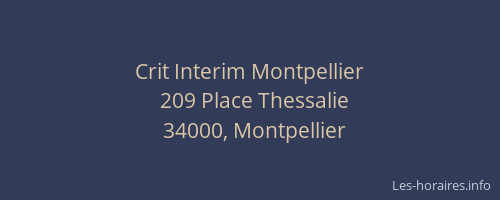 Crit Interim Montpellier