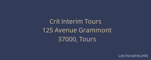 Crit Interim Tours