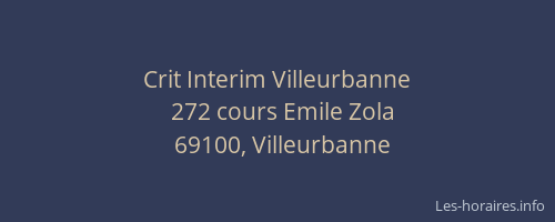 Crit Interim Villeurbanne