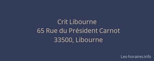 Crit Libourne