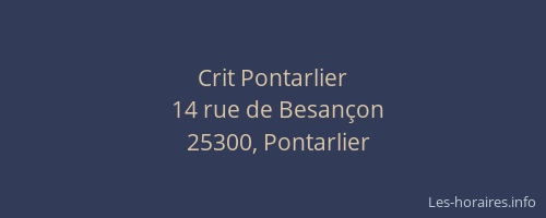 Crit Pontarlier