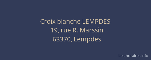 Croix blanche LEMPDES