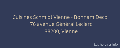 Cuisines Schmidt Vienne - Bonnam Deco