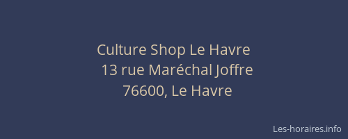 Culture Shop Le Havre