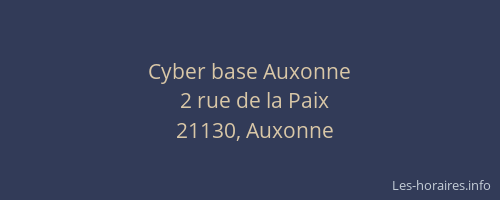 Cyber base Auxonne