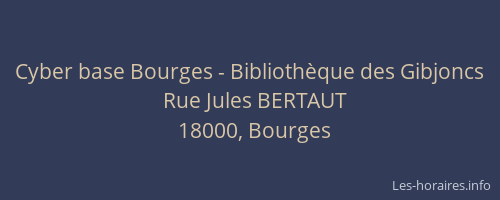 Cyber base Bourges - Bibliothèque des Gibjoncs