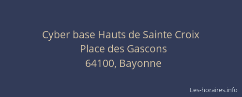 Cyber base Hauts de Sainte Croix