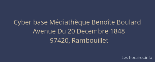 Cyber base Médiathèque Benoîte Boulard