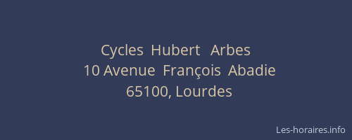 Cycles  Hubert   Arbes