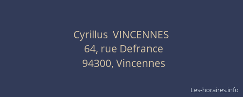 Cyrillus  VINCENNES