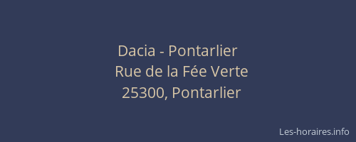 Dacia - Pontarlier