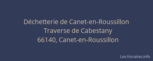 Déchetterie de Canet-en-Roussillon