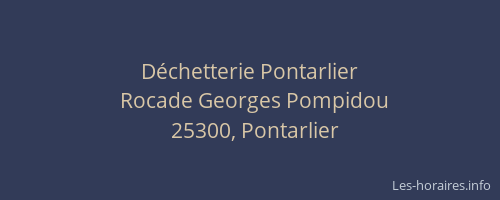 Déchetterie Pontarlier