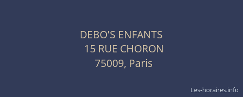 DEBO'S ENFANTS