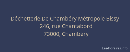 Déchetterie De Chambéry Métropole Bissy