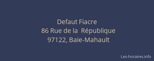 Defaut Fiacre