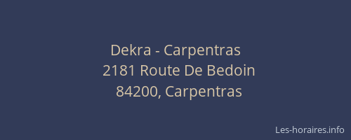 Dekra - Carpentras