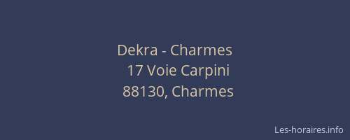 Dekra - Charmes