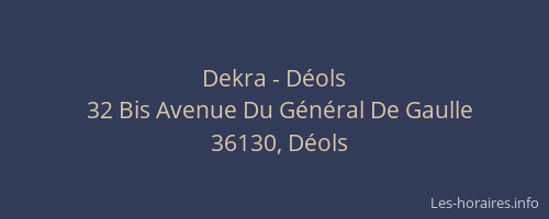 Dekra - Déols