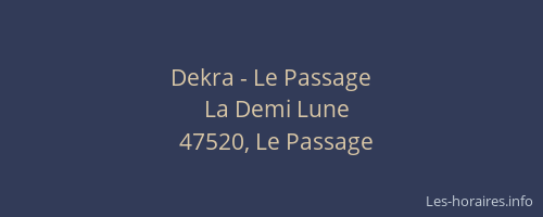 Dekra - Le Passage