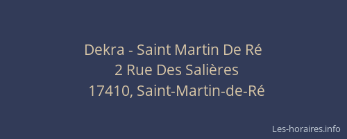 Dekra - Saint Martin De Ré
