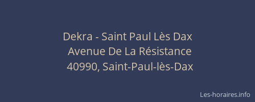 Dekra - Saint Paul Lès Dax