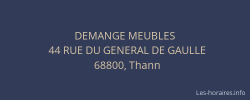 DEMANGE MEUBLES