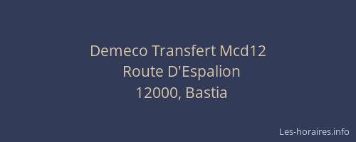 Demeco Transfert Mcd12