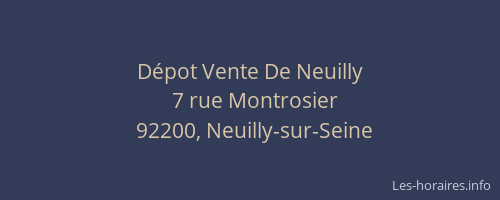 Dépot Vente De Neuilly