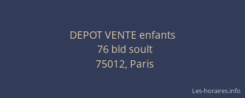 DEPOT VENTE enfants