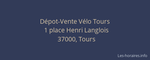 Dépot-Vente Vélo Tours