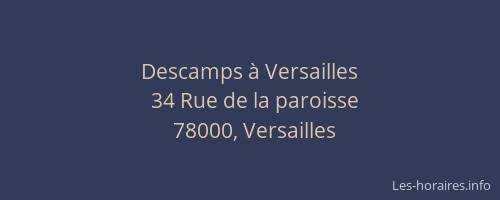 Descamps à Versailles