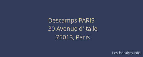 Descamps PARIS