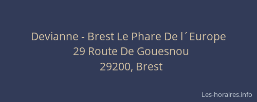 Devianne - Brest Le Phare De l´Europe