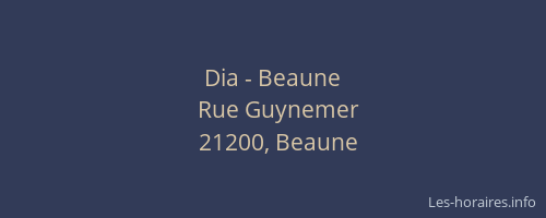 Dia - Beaune