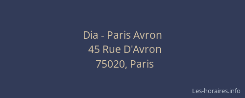 Dia - Paris Avron