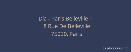 Dia - Paris Belleville 1