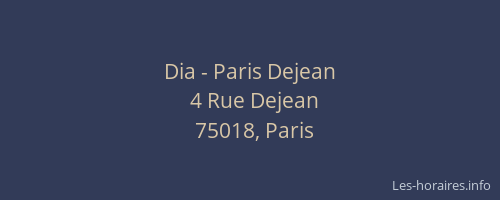 Dia - Paris Dejean