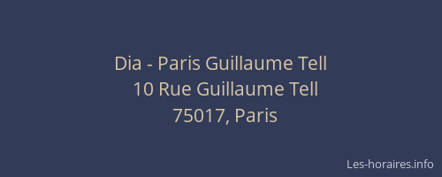 Dia - Paris Guillaume Tell