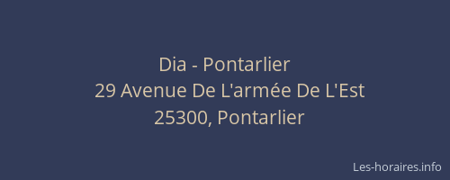 Dia - Pontarlier