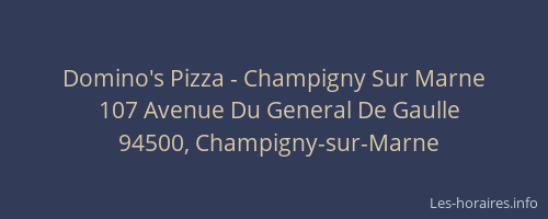 Domino's Pizza - Champigny Sur Marne