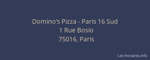 Domino's Pizza - Paris 16 Sud