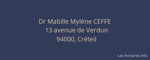 Dr Mabille Mylène CEFFE