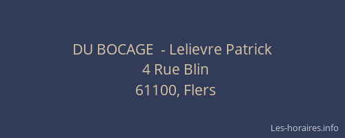 DU BOCAGE  - Lelievre Patrick