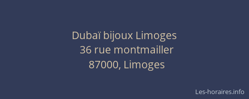 Dubaï bijoux Limoges