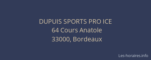 DUPUIS SPORTS PRO ICE